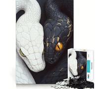 Yin Yang Snakes 1000 Piece Jigsaws for Adults Think Training Play Tight Lock No Loose Pieces Unique Gift for Stress Relief (38x26cm)