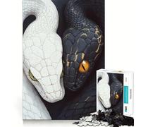 Yin Yang Snakes Adult Jigsaw1000 Pieces Cognitive Train Game Tight Interlock No Gaps Calming Mental Break Activity (50x75cm)
