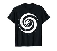 Yin Yang Spiral Galaxy Symbol with Stars Cosmic Balance T-Shirt