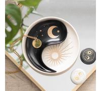 Yin & Yang Trinket Dish Set - Stackable Decorative Dishes with Sun & Crescent Moon Design for Jewelry, Keys & Small Essentials - Elegant Home & Office Décor Storage Solution