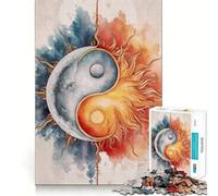 Yin Yang Sun And Moon 1000 Piece Jigsaws for Adults Mental Improve Play Laser Cut for Flawless Fit Family Fun Night Activity (38x26cm)