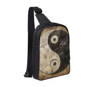 Yin_Yang_Symbol Printed Chest Bag Sling Bag for Men Women, Waterproof Crossbody Backpack Men Bag for Runner Workout Hiking Cycling Travel