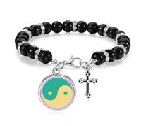Yin-Yang Taichi China Pattern Beaded Bracelet Boho Jewelry for Men Women