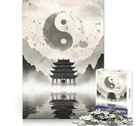 Yin Yang Temple Landscape 1000 Piece Puzzle For Adults Cognitive Skill Casual Relaxation Solid Lock Chic Xmas Gift (50x75cm)
