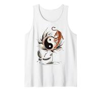 Yin Yang Tiger Crane Balance Lotus Nature Symbol Art Tank Top