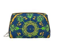 Yin Yang Totem Leather Portable Makeup Bag for Cosmetics, Toiletries, and Daily Essentials