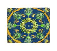 Yin Yang Totem Square Waterproof Non-Slip Rubber Base Mouse Mat for Office Laptop,Laptop Wireless Mouse Home Office Travel 7 X 8.6 in