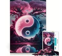 Yin Yang Tree 1000 Jigsaw Puzzle Cognitive Fun Play Clean Cut Sturdy Components Quiet Time Mind Exercise at Home (38x26cm)