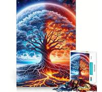 Yin Yang Tree of Life 1000 Pieces Puzzles for Adults Mind Exercise Play Precision Cut Smooth Edges Relaxing Indoor Group Activity (50x75cm)
