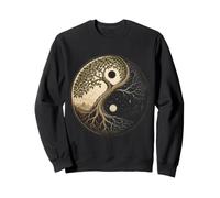 Yin Yang Tree Spiritual Balance Nature Art Night and Day Sweatshirt