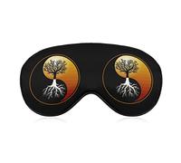 Yin Yang Tree Symbol Eye Mask for Sleeping Blackout Night Blindfold with Adjustable Strap for Men Women Travel Yoga Nap
