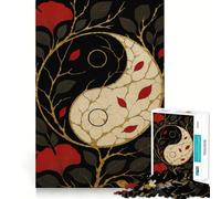 Yin Yang with Ginkgo And Leaves Adult Jigsaw1000 Pieces Memory Skill Fun Stable Fit No Shifting Parts Compact Fun for Family Game Time (38x52cm)