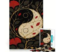Yin Yang with Ginkgo And Leaves Jigsaw Puzzle 1000 Piece Mental Exercise Fun Seamless Fit Precise Pieces Engaging Way to Pass Free Hours (50x75cm)