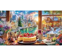 Yin-Yang-Wolf-and-Mountain Jigsaw Puzzles for Adults: 1000-Piece Recycled Cardboard Decoration 38x26cm/1000pcs