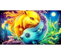 Yin-Yang-Wolves-and-Earth Jigsaw Puzzles for Adults - 1000-Piece Recycled Cardboard Decoration 38x26cm/1000pcs