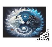 Yin Yang Wolves Jigsaw Puzzle Chinese Style Hard Difficult Challenge Adults Kids Relaxation Gift 1000 Pieces 70x50cm/1000pcs