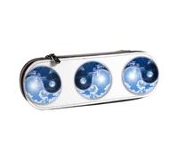 Yin Yang World Print Leather Pencil Case Stylish & Functional Pen/Pencil Case, Cosmetic Case, Change Box