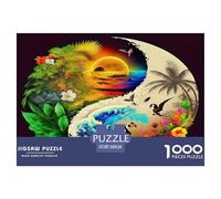 Yin-yang1000Pieces JigsawPuzzlessun Graph KidsforAdult Colourful Brainteasing Age12+byth HomeDecoration Uncover The Puzzle 38x26cm/1000pcs