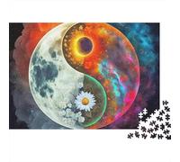 Yin-yangJigsaw Puzzle Tai Chi Yin Yang Decor Brain Training Recycled Logic Concentration Activity 1000 Pieces 70x50cm/1000pcs