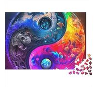 Yin-yangJigsaw Puzzle Two Poles Adults Jigsaws Thick Cardboard Family Stress Relief Travel Activity 1000 Pieces 70x50cm/1000pcs
