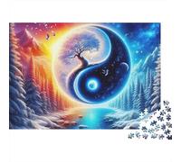 Yin-yangJigsaw Puzzle Two Poles Kids Educational Learning Toy Fun Game Boys Girls Gift 1000 Pieces 52x38cm/1000pcs