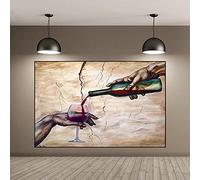 Yinaa Modern Art Two-handed Red Wine Glass Posters Abstract Canvas Paintings Wall Art Pictures for Living Room Decor 70x100cmx1pcs frameless