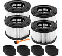 Yinage DC5151H HEPA Filter Compatible with DEWALT Wet Dry Vacuum Models DC515 DCV517 DCV517B Part # DC5151H includes 4 replacement filters and 8 pack foam filters