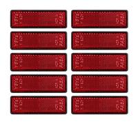 Yinaolan 10 Pack Red Self Adhesive Rectangular Reflectors, ADR Approval Road Safety Stick-on Rear Reflectors for Trailer Caravan Truck Lorry or Agricultural Machines