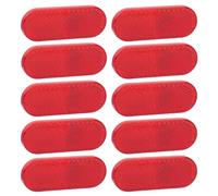Yinaolan 10 Pack Self Adhesive Reflectors Oval Stick-on Reflectors Safety Reflective for Caravan/Trailer/Boat/Motorcycle Fence Gate Posts