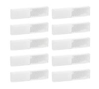 Yinaolan 10 Pack Self Adhesive Reflectors White Rectangular Stick-on Reflectors Safety Reflective for Caravan/Trailer/Boat/Motorcycle Fence Gate Posts
