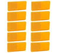 Yinaolan 10 Pack Self Adhesive Reflectors Yellow Rectangular Stick-on Reflectors Safety Reflective for Caravan/Trailer/Boat/Motorcycle Fence Gate Posts