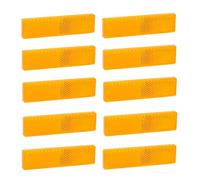 Yinaolan 10 Pack Self Adhesive Reflectors Yellow Rectangular Stick-on Reflectors Safety Reflective for Caravan/Trailer/Boat/Motorcycle Fence Gate Posts