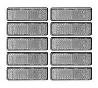 Yinaolan 10 Pack White Self Adhesive Rectangular Reflectors, ADR Approval Road Safety Stick-on Rear Reflectors for Trailer Caravan Truck Lorry or Agricultural Machines
