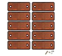 Yinaolan 10 Pack Yellow Screw on Rectangular Reflectors, E11 Approval Road Safety Gate Posts Rear Reflectors for Trailer Caravan Truck Tractor Boat Lorry Motorcycle Fence Gate Post