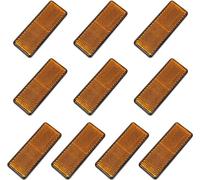 Yinaolan 10 Pack Yellow Self Adhesive Rectangular Reflectors, ADR Approval Road Safety Stick-on Rear Reflectors for Trailer Caravan Truck Lorry or Agricultural Machines