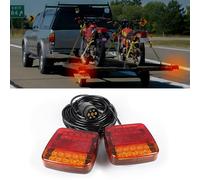 Yinaolan 12V Magnetic LED Trailer Lights Kit, 2Pcs Waterproof Trailer Rear Tail Brake Lights Turn Signal Lamp Set With 7.5 m Cable and 7 Pin Plug for Caravan Tractor Truck Van Lorry