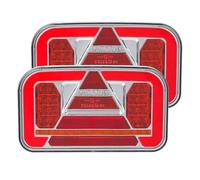 Yinaolan 2 Pcs LED Trailer Tail Light 12V/24V Super Bright Waterproof Turn Signal, Position Light, License Plate Light, Reverse Light, Brake Light Reflector for Rv, Truck, Car, Tractor, Boat Trailer