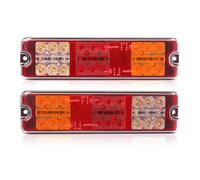 Yinaolan 2pcs Trailer Tail Lights 12V/24V 27 LEDs Super Bright Waterproof Turn Signal/Brake/Reverse/Reversing/Reflector Lamp for RV Truck Car Tractor Boat Trailer