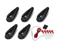 Yinaolan 5Pcs Amber Teardrop Cab Marker Lights 9LED Smoke Lens Top Clearance Roof Running Light for Trailers, Trucks, Vans, Pickups, Semis and RVs w/Wires & Mounting Kit