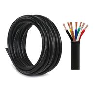 Yinaolan 7 Core Cable 20M 12V 24V for Trailer 20m Towing Wire, 7 * 0.5mm² 20 Metres Flexible Extension Cable Black for LED Light, Automotive, Boat Equitment