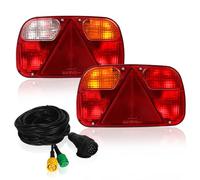 Yinaolan Halogen Trailer Lights Rear 12V- 2PCS Trailer Lights with 13 Pin Plug Connected with 2pcs 5.5m 5 Core Cable Turn Signal Lamp Set for Caravan Tractor Truck Van Lorry RV