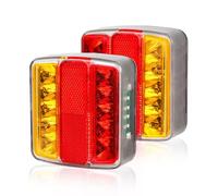 Yinaolan LED Trailer Tail Lights, 2pcs Universal 12V Truck Tail Lights with License Plate Light, Rear Reflector Waterproof E-Mark