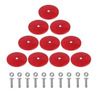 Yinaolan Pack of 10 Red round reflectors for more safety in road traffic - E4 tested, Ø82mm for cars, trucks, caravans, motorcycles