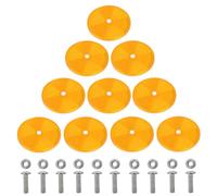 Yinaolan Pack of 10 Yellow round reflectors for more safety in road traffic - E4 tested, Ø82mm for cars, trucks, caravans, motorcycles