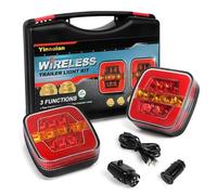 Yinaolan Wireless Trailer Rear Lights Magnetic LED Towing Tail Lights Set, 12V/24V Towing Board LED Tail Lamps for Car Truck Caravan Lorry RV- Rechargeable, Waterproof, ECE Approved