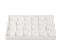 Yinbeini White PU Leather Jewelry Storage Tray Necklace Bracelet Watch StackableTray Jewelry Organizer Ring Earrings Jewelry Display Prop (24 Grids Pendant Tray(white))