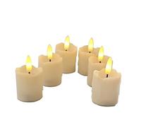 YINCHI Battery Operated Flameless Votive Candles with Auto Daily Cycle Timer Realistic Black Wick Electric LED Candles for Wedding Party Holiday Halloween Christmas Decorations 6 Pack Batteries Incl.