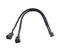 Yinchus 1 to 2 Way Braided Cable Y Splitter 3/4 Pin PWM Male Connector Fan Computer PC Fan Extension Adapter Cable