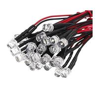 Yinchus 20CM 12V Wired For Light Emitting Diode Wiring LED Lot Size: 5mm Flat Top Color:white QTY:10Pcs