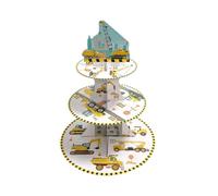 YINcrinx Cupcake Stand 3 Tier Birthday Party for Kids Engineer Car Yellow Cartoon Design Dessert Tower Stand for Girls Boys Party Supplies